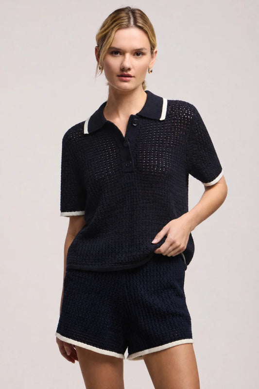Lumae Sweater Polo - Navy