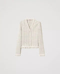 Jacquard Knit Jacket with Lurex - Snow Gold Lurex Jacquard