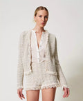 Jacquard Knit Jacket with Lurex - Snow Gold Lurex Jacquard