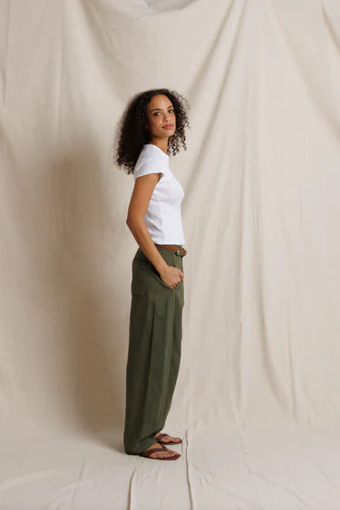 Macy Recycled Cotton Rib Fitted Tee - White