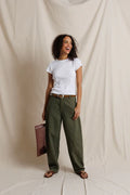 Macy Recycled Cotton Rib Fitted Tee - White