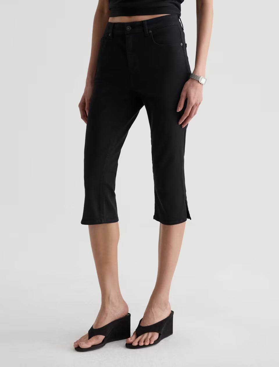 Maisie Jean Mid-Rise Capri - Super Black