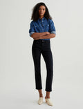 Mari Crop Mid-Rise Slim Straight - Sulfur Black