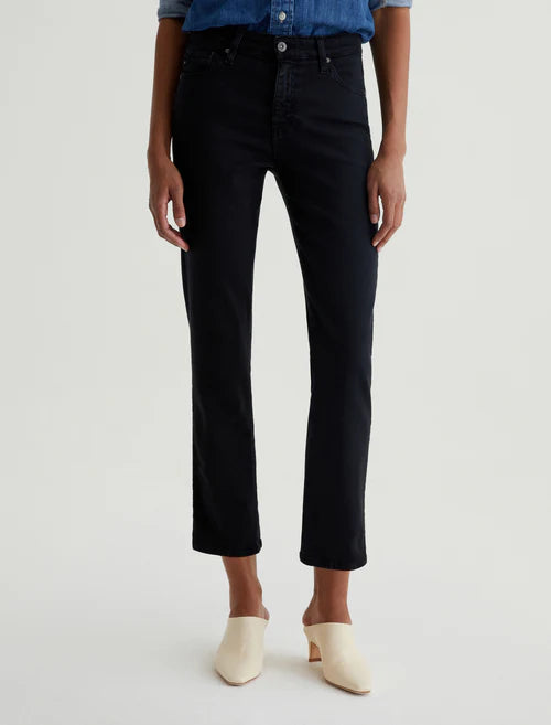 Mari Crop Mid-Rise Slim Straight - Sulfur Black