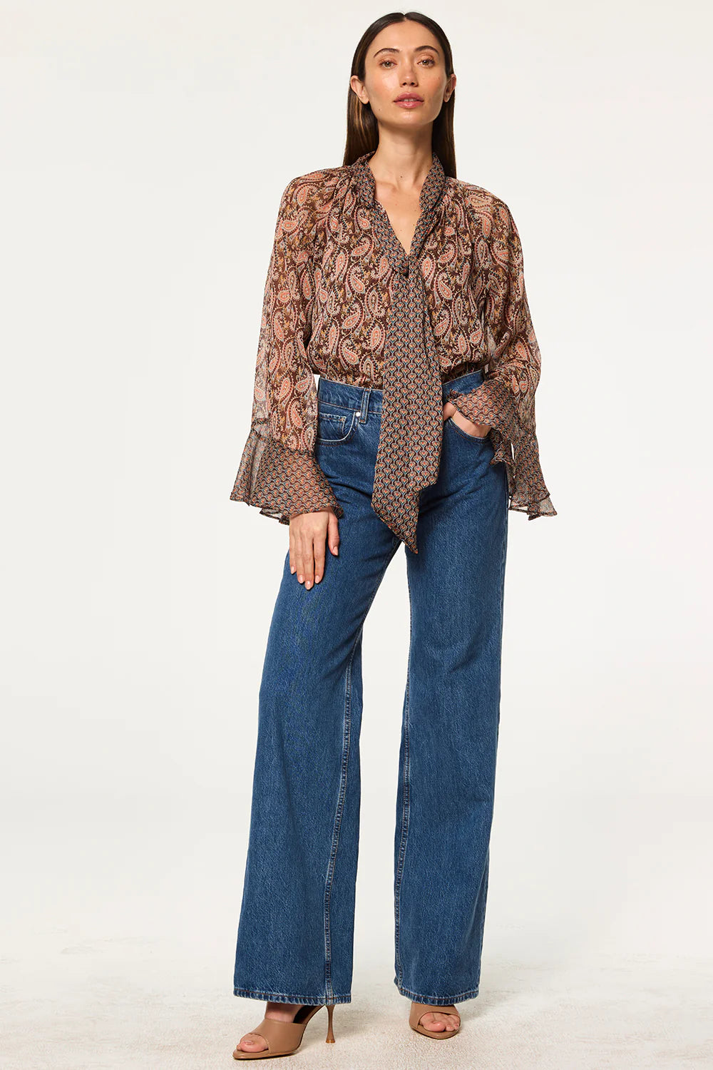 Maris Top - Brown Paisley Mix