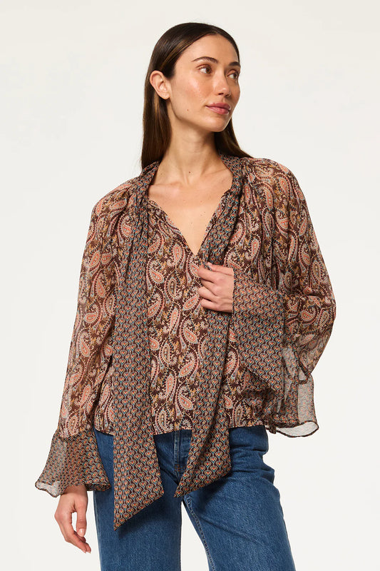 Maris Top - Brown Paisley Mix