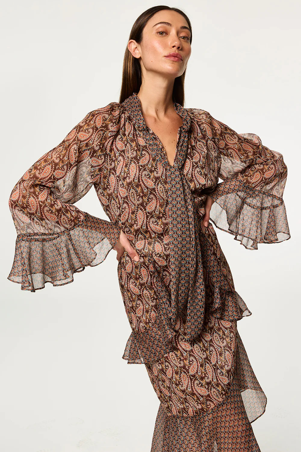 Maris Top - Brown Paisley Mix