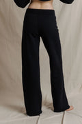 Marley Fleece Wide Leg Sweatpant - True Black