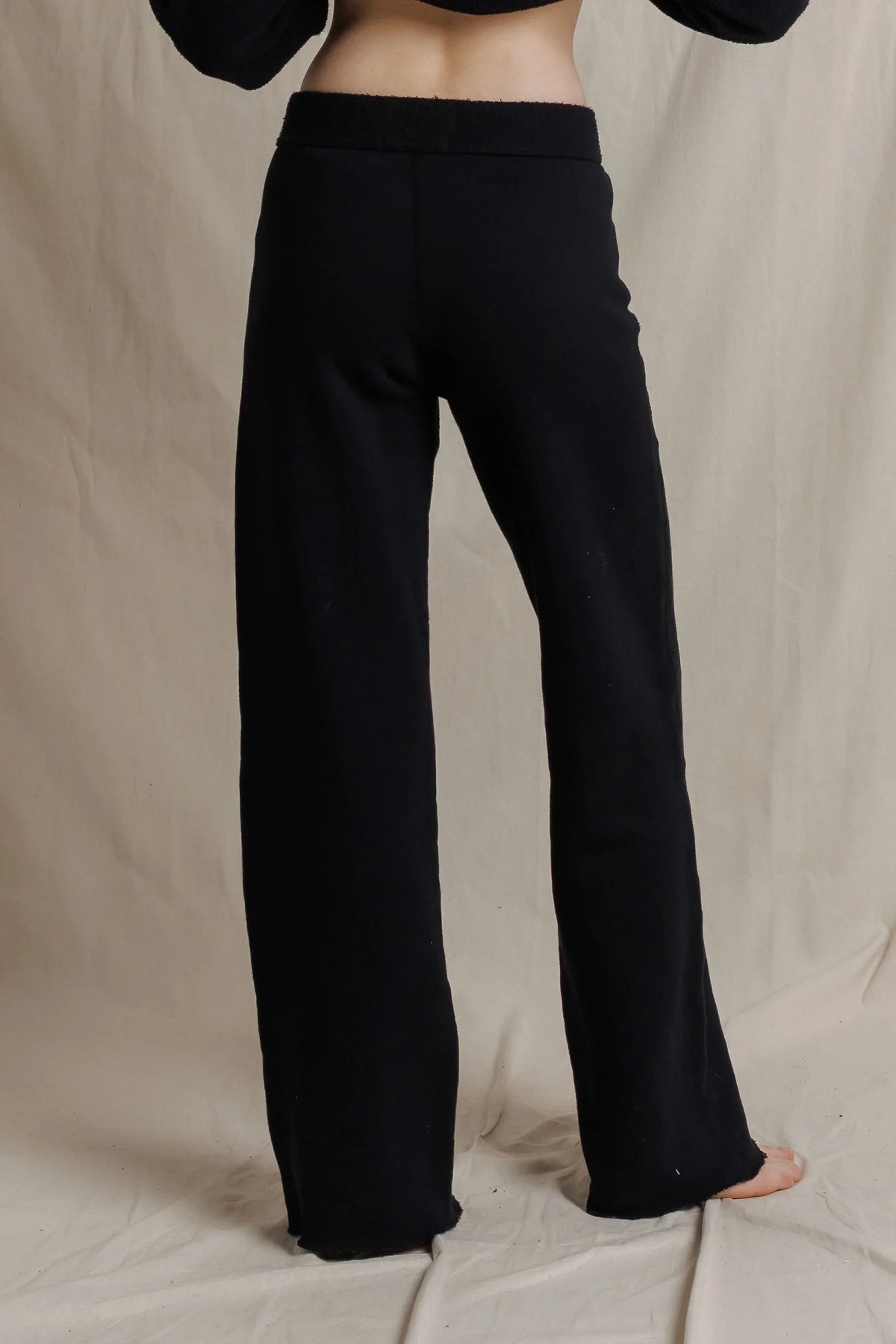 Marley Fleece Wide Leg Sweatpant - True Black
