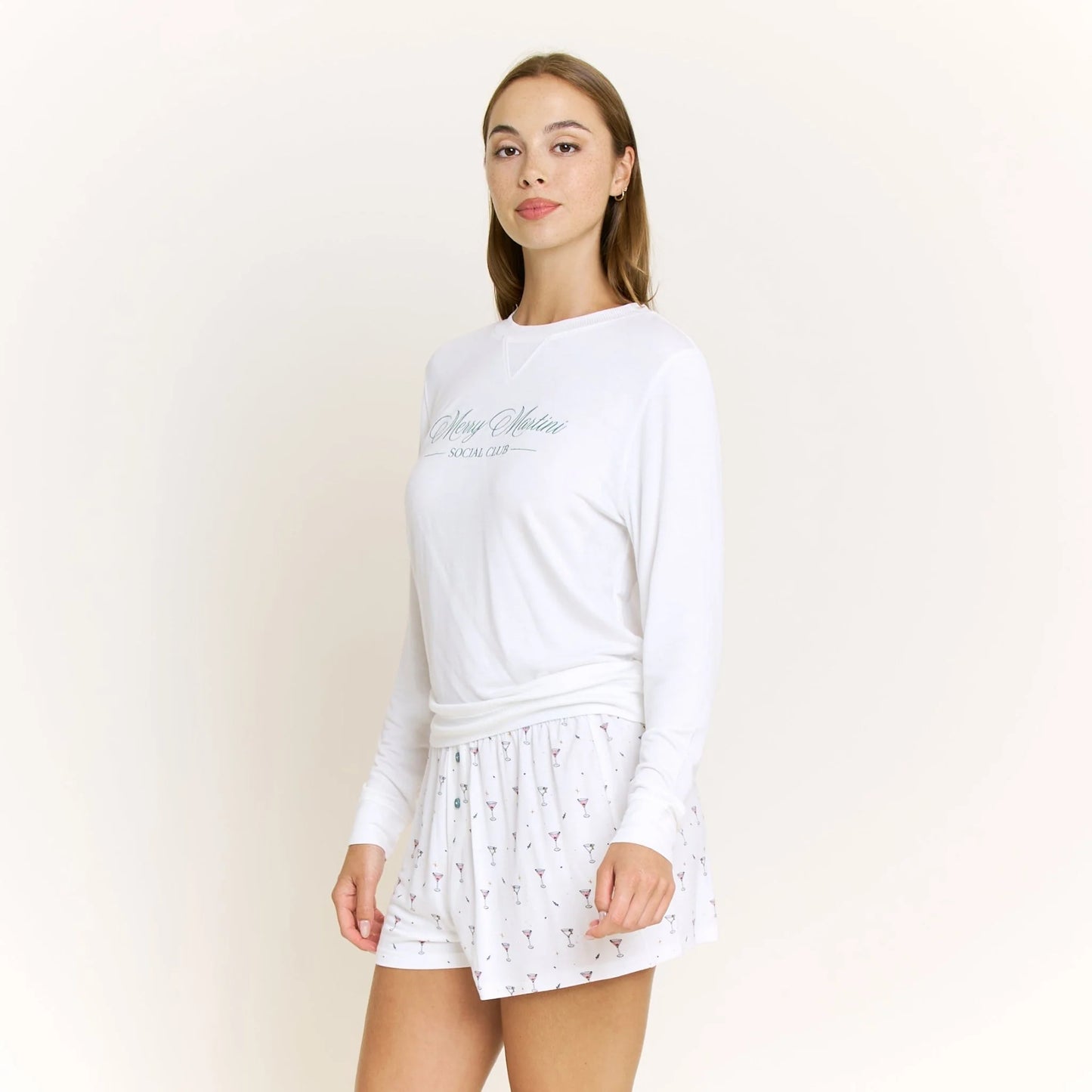 Sugar Sweetheart Shortie Set - Ivory Martinis