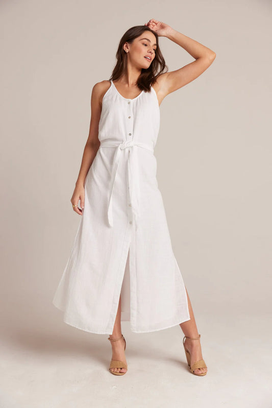 Flowy Hem Maxi Dress - White
