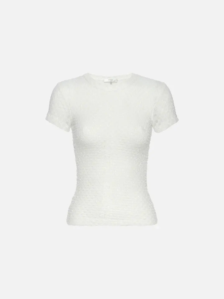 Mesh Lace Baby Tee - Off White