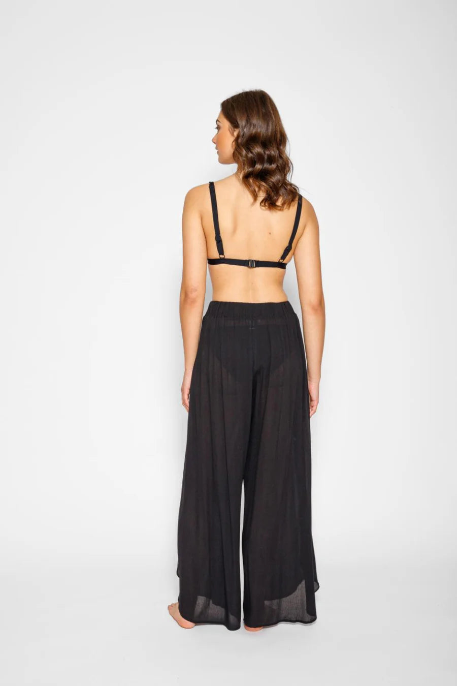 Miami Split Leg Beach Pants - Black