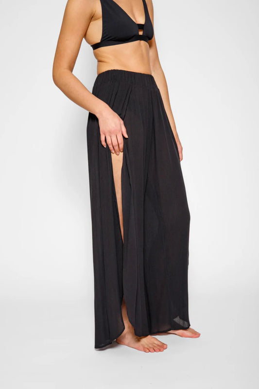 Miami Split Leg Beach Pants - Black