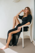 Miami Split Leg Beach Pants - Black