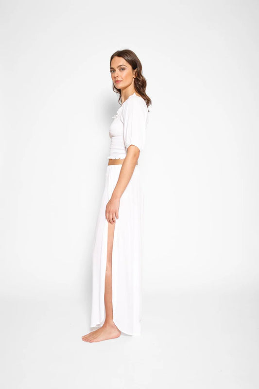 Miami Split Leg Beach Pants - White