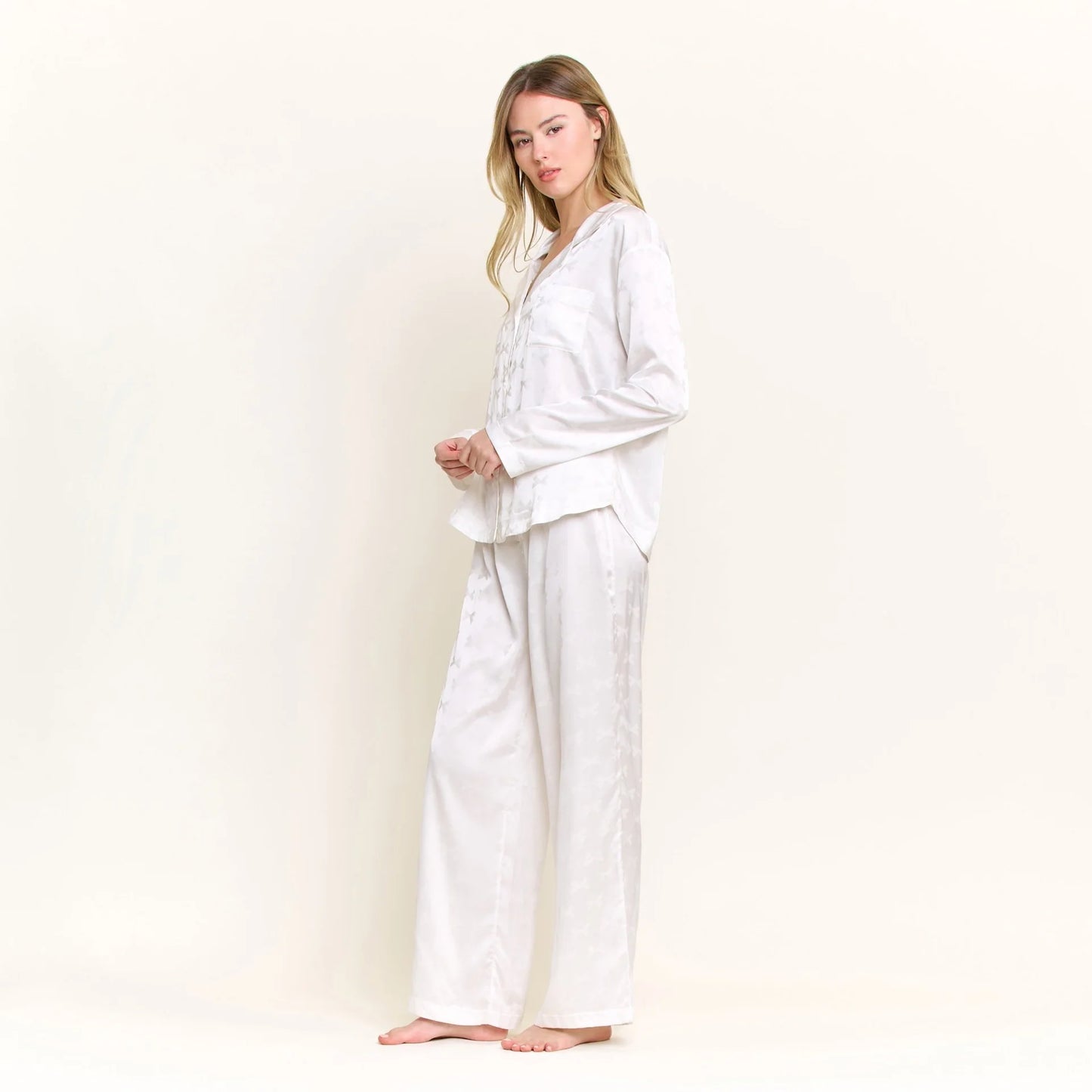 Forever Mine Long PJ Set - White