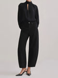 Miro Barrel High-Rise 28" Jeans - Black