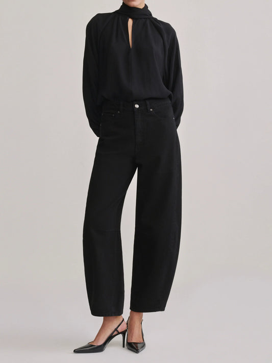 Miro Barrel High-Rise 28" Jeans - Black