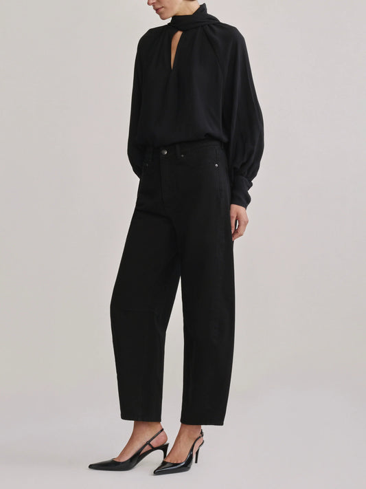Miro Barrel High-Rise 28" Jeans - Black