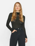 Mesh Lace Turtleneck - Noir