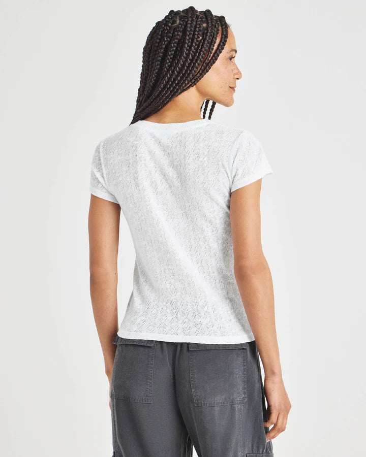 Montecito Pointelle Tee - White