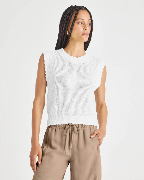 Morgan Sweater Tank - White