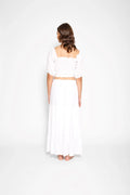 Miami Tiered Boho Maxi Skirt - White
