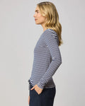 Striped Bamboo Long Sleeve Tee - Navy/White