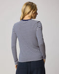 Striped Bamboo Long Sleeve Tee - Navy/White