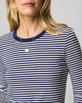 Striped Bamboo Long Sleeve Tee - Navy/White