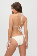 x JENNIE Nick Triangle Bikini Top - Ivory Crochet
