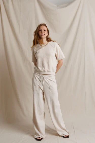 Noa French Terry Pant with Pockets - Sugar