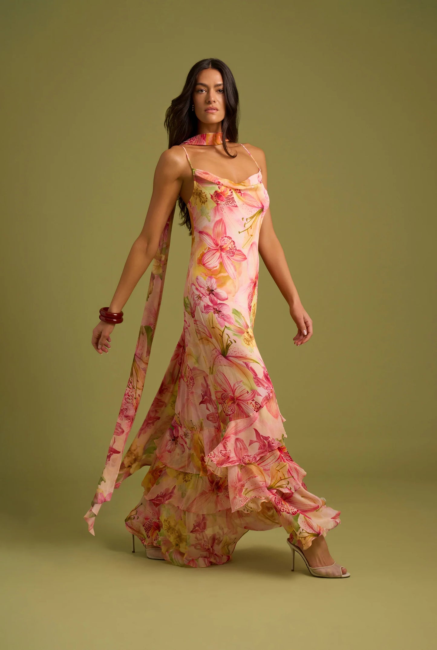 Nola Sash Maxi Dress - Pink