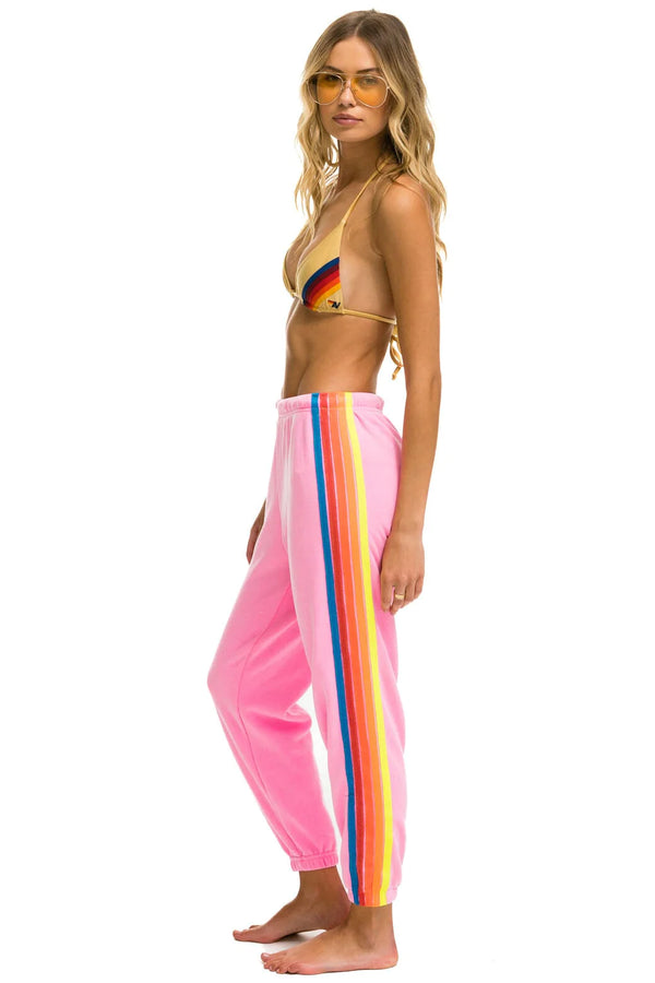 5 Stripe Sweatpants - Neon Pink / Neon Rainbow