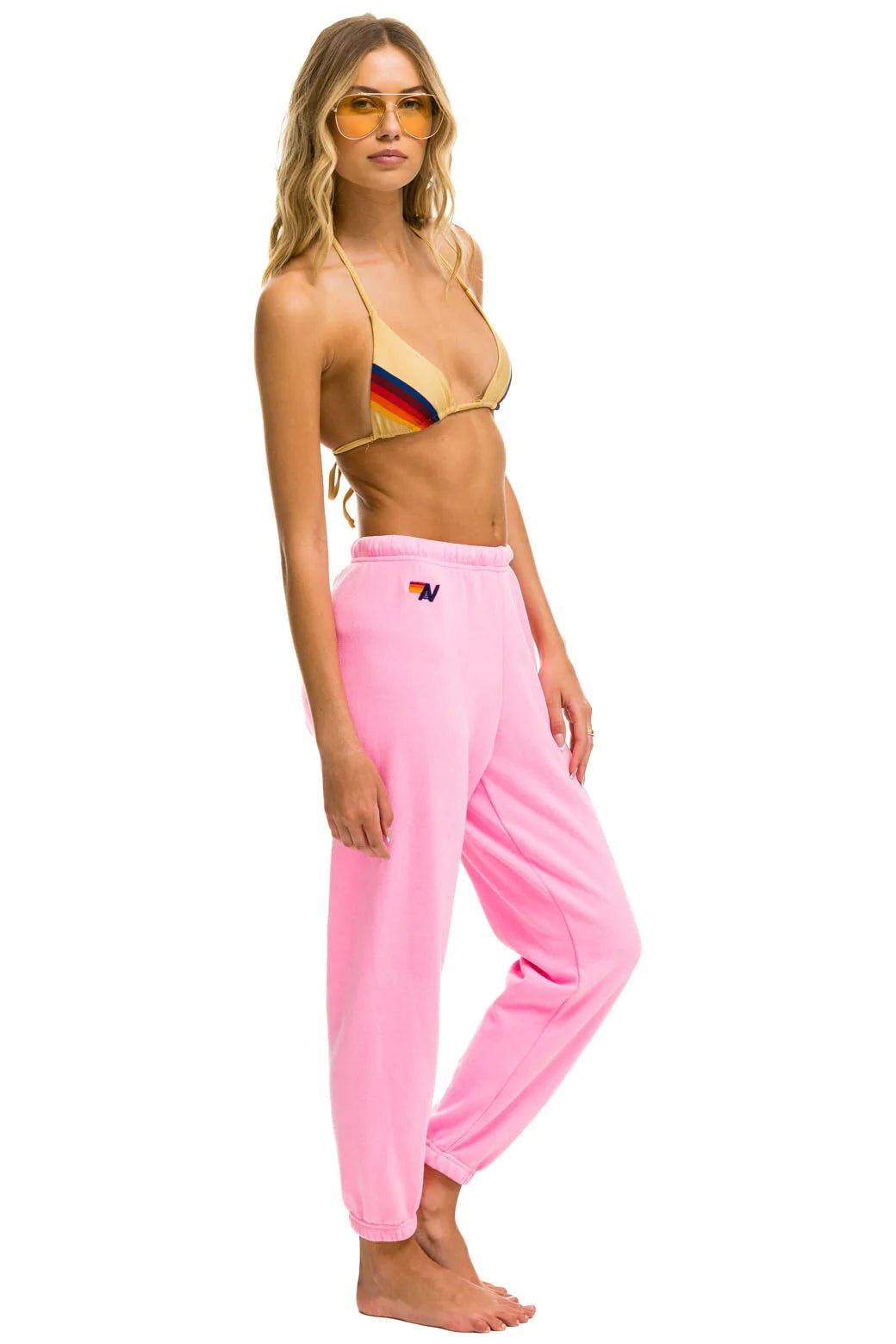 5 Stripe Sweatpants - Neon Pink / Neon Rainbow