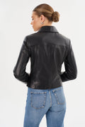 Oceana Fitted Leather Jacket - Black