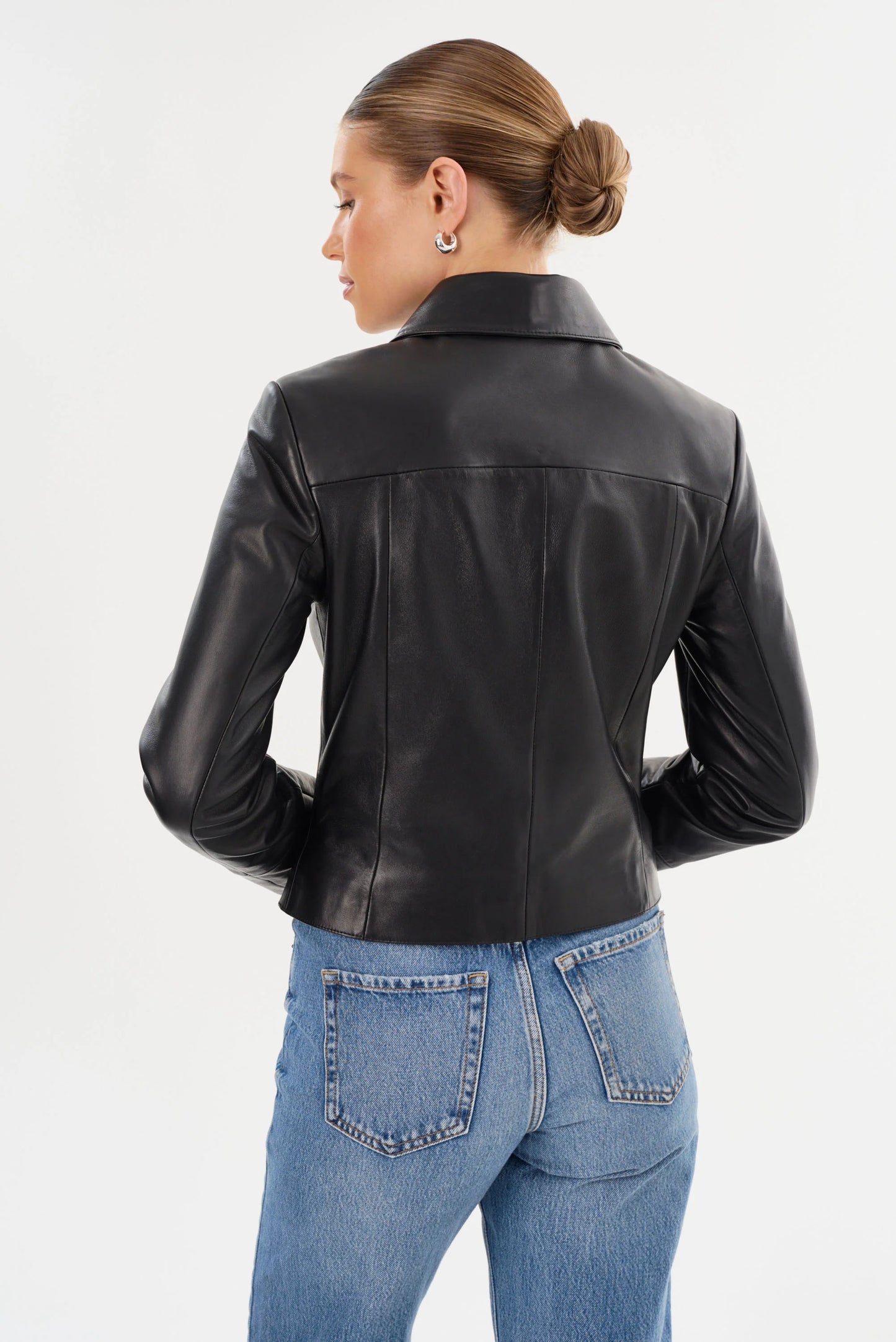 Oceana Fitted Leather Jacket - Black