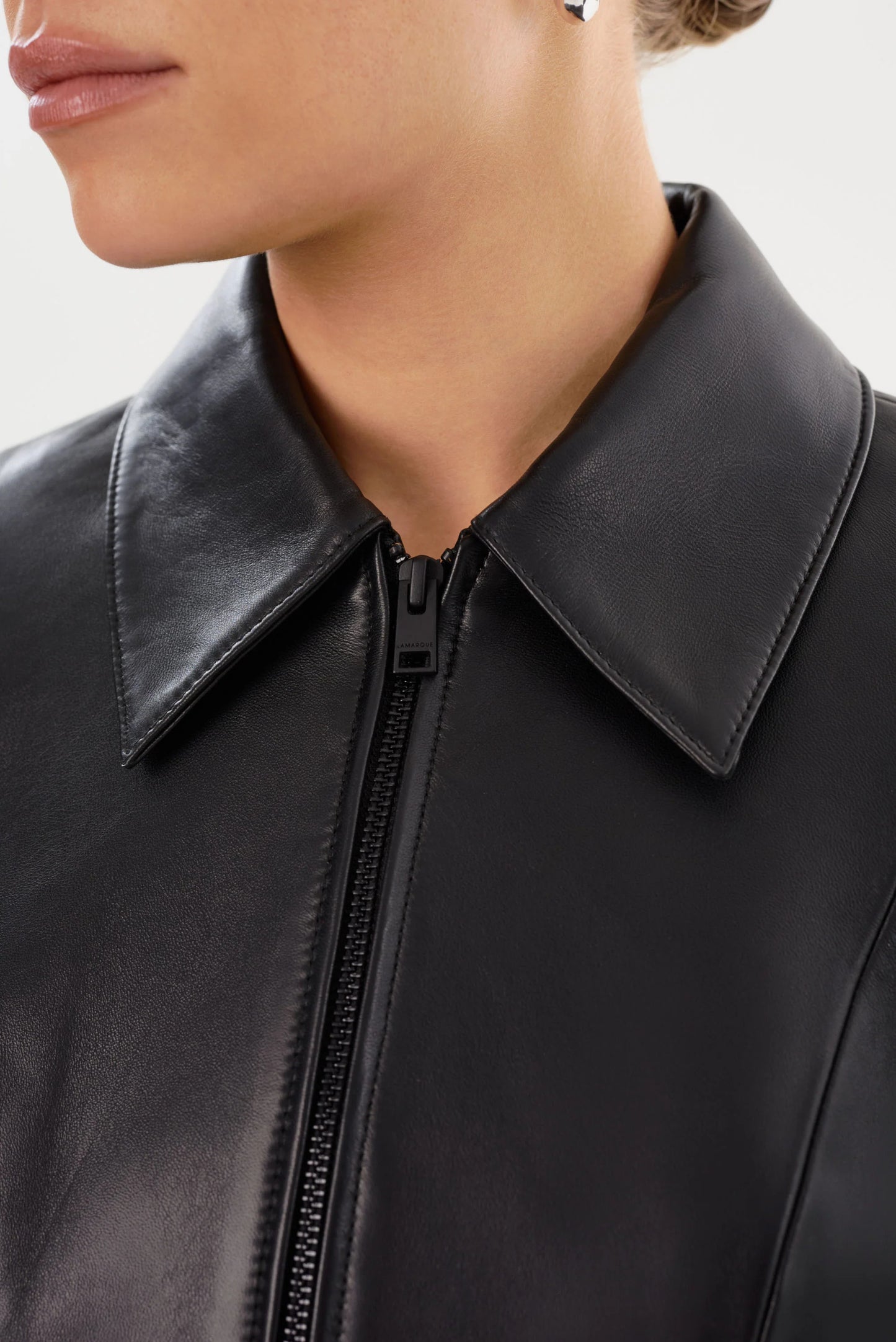Oceana Fitted Leather Jacket - Black