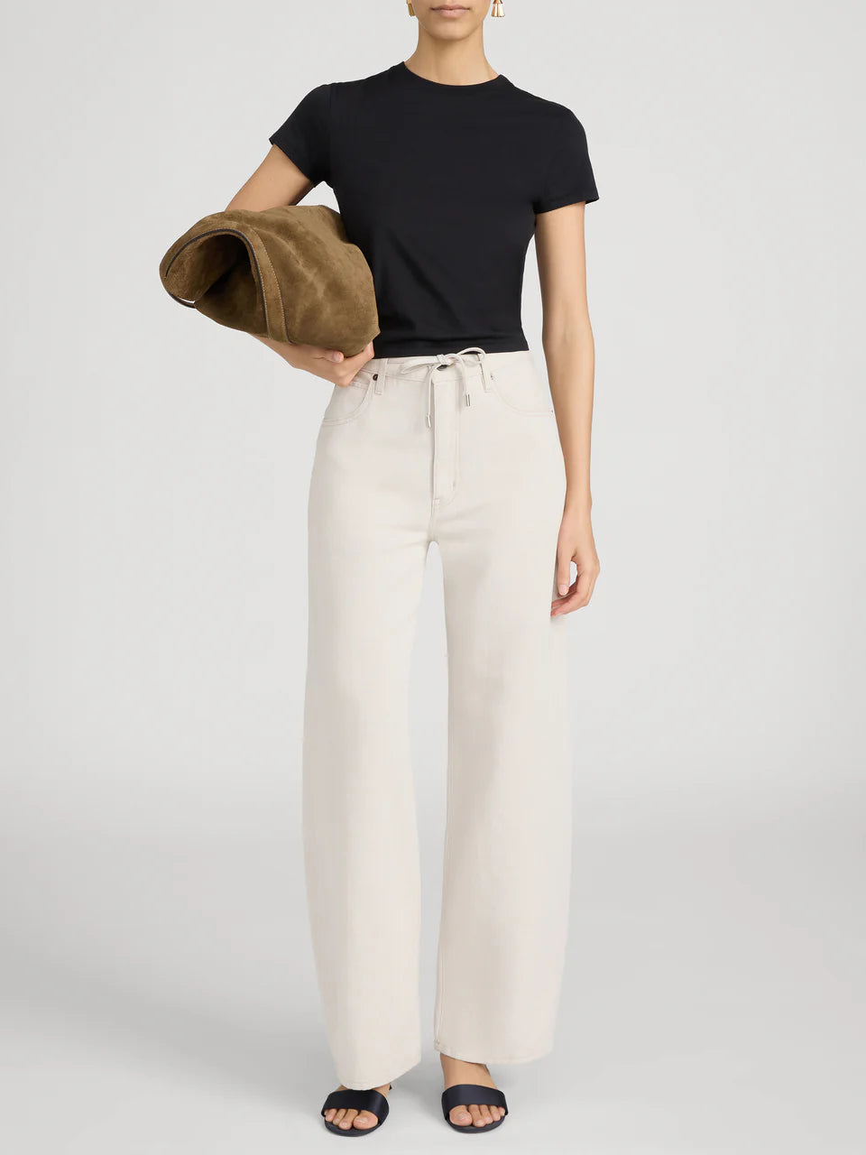 The Off Duty Drawstring Bow - Natural Ecru