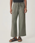 Angie Crop Wide Leg Pant - Soft Vintage Olive Branch