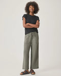 Angie Crop Wide Leg Pant - Soft Vintage Olive Branch
