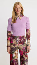 Elbow Sleeve Knit Crewneck - Orchid