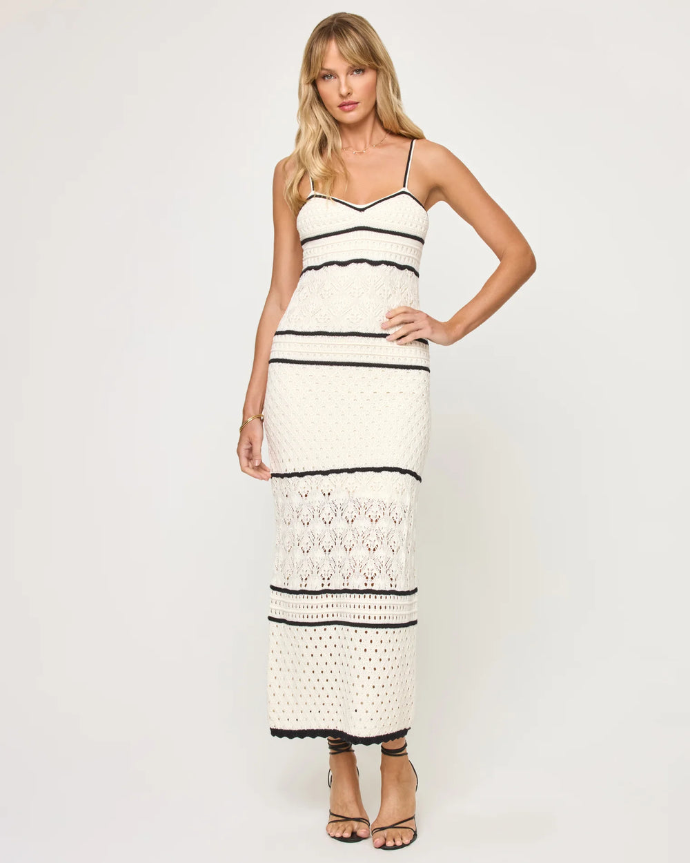 Isle of Palms Dress - Cream / Black