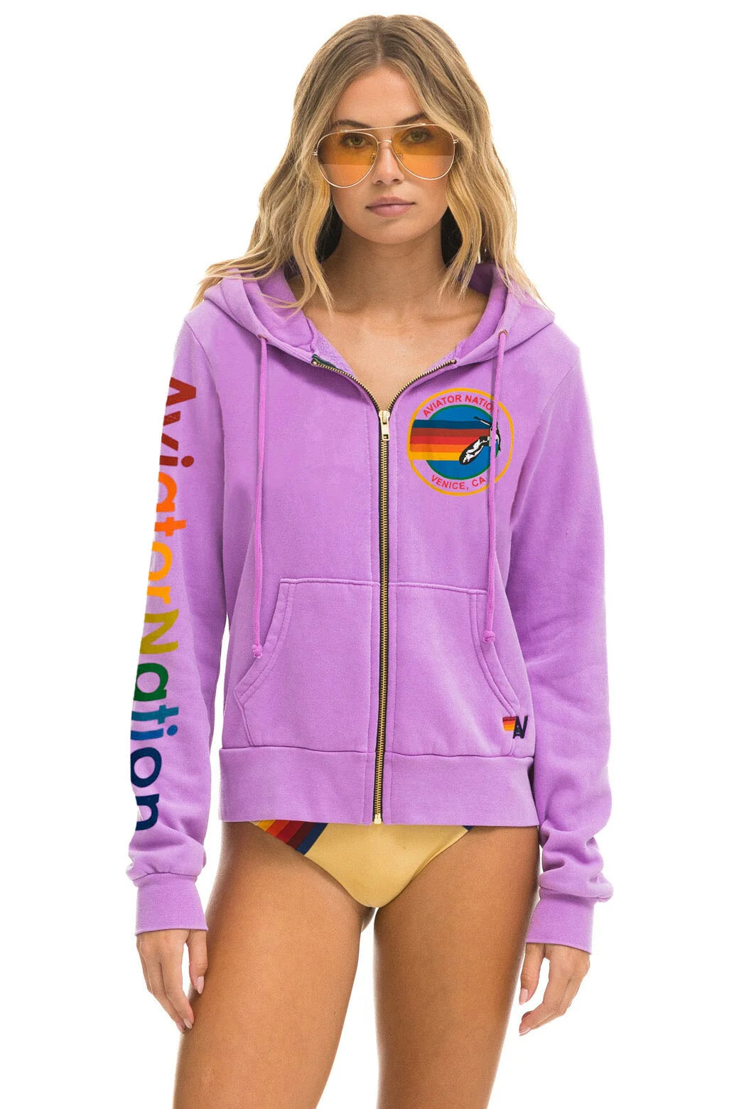 Aviator Nation Hoodie - Neon Purple