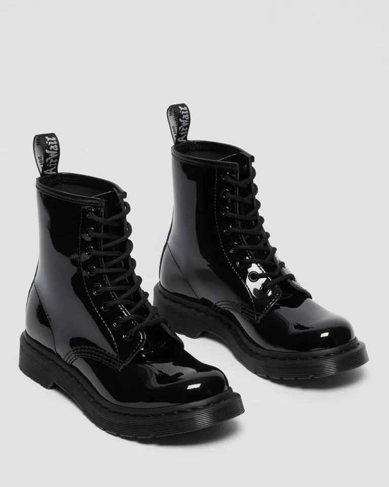 1460 Mono Patent Leather Lace Up Boots - Black Patent Leather