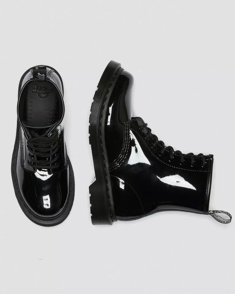 1460 Mono Patent Leather Lace Up Boots - Black Patent Leather