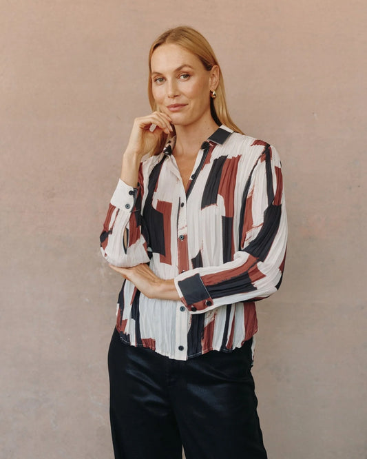 Pleated Button Down - Modern Art Print