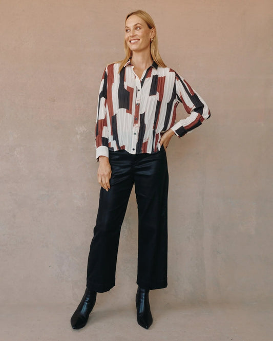 Pleated Button Down - Modern Art Print