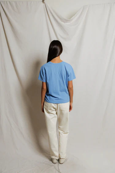 Harley Cotton Boxy Crewneck Tee - Pacific Blue